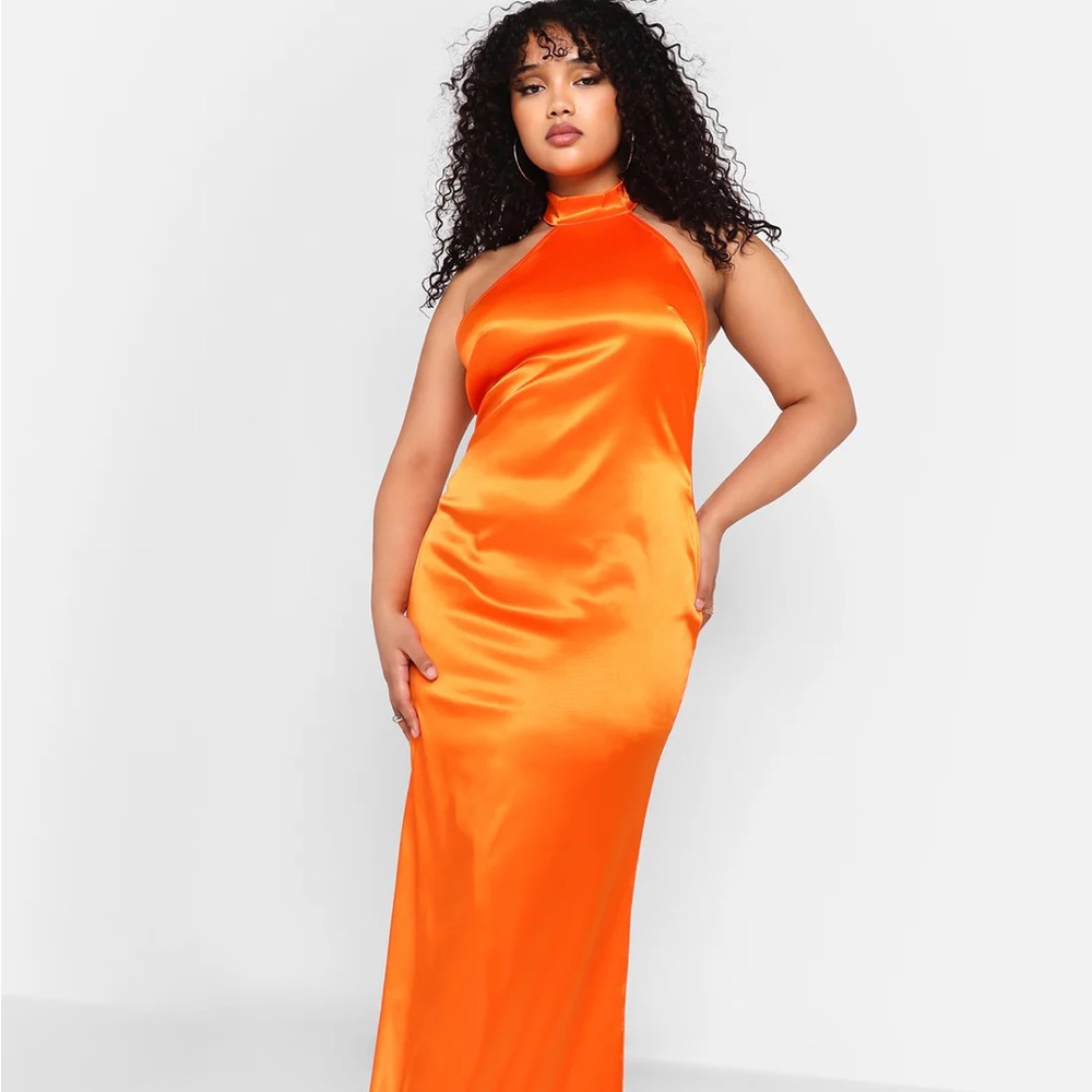 Rebdolls Jolene halter maxi bodycon NWT 2XL in orange
